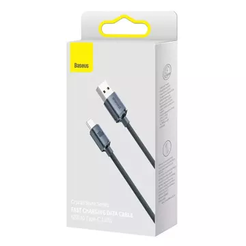 Baseus Crystal Shine Series kabel USB kabel pro rychlé nabíjení a přenos dat USB Typ A - USB Typ C 100W 2m černý (CAJY000501)
