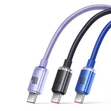 Baseus Crystal Shine Series kabel USB kabel pro rychlé nabíjení a přenos dat USB Typ A - USB Typ C 100W 2m černý (CAJY000501)