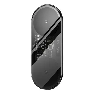 Baseus Digital LED Display duální bezdrátová nabíječka s digitálním displejem 20W černá (WXSX010101)