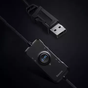 Baseus GAMO circumaurální USB sluchátka s mikrofonem a dálkovým ovládáním pro hráče šedá (NGD05-01)