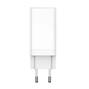 Baseus GaN3 Pro nástěnná nabíječka, 2xUSB-C USB, 65W (bílá)