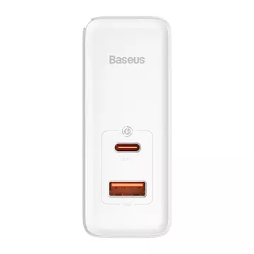 Baseus GaN5 Pro rychlá univerzální nabíječka GaN USB typu C / USB 100W PD3.0, QC4.0, AFC bílá (CCGP090202)