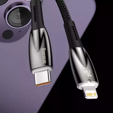 Baseus Glimmer Series Rychlé nabíjecí kabel USB-C 480 Mb/s PD 100 W 2 m černý