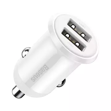 Baseus Grain Pro nabíječka do auta 2x USB 4,8 A bílá (CCALLP-02)