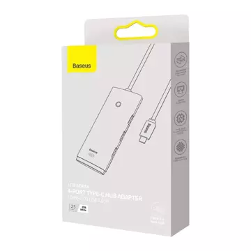 Baseus Lite Series HUB adaptér USB Typ C - 4x USB 3.0 25 cm bílý (WKQX030302)