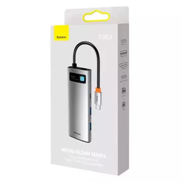 Baseus Metal Gleam Series multifunkční USB HUB 7v1 Type C HDMI TF PD čtečka karet šedá (WKWG020113)