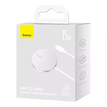 Baseus Simple Mini3 15W magnetická indukční nabíječka (stříbrná)