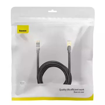 Baseus Speed ​​​​Seven síťový kabel RJ45 10Gbps 10m černý (WKJS010701)