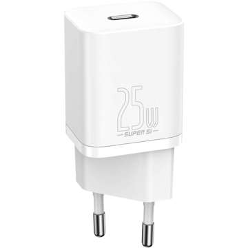 Baseus Super Si USB-C Typ C PD 25W bílá nabíječka napájecího adaptéru