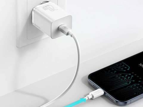 Baseus Super Si USB-C nabíjecí kabel pro iPhone 20W bílý