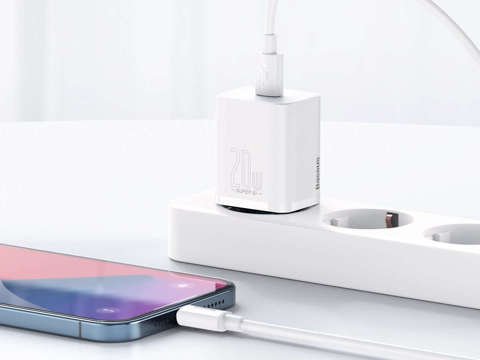 Baseus Super Si USB-C nabíjecí kabel pro iPhone 20W bílý