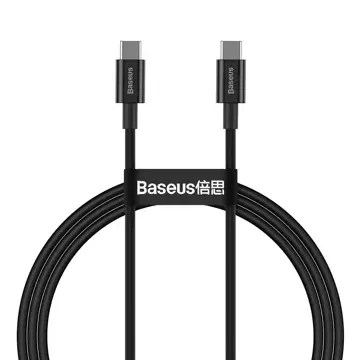 Baseus Superior kabel USB Type C - USB Type C kabel rychlé nabíjení Quick Charge / Power Delivery / FCP 100W 5A 20V 1m černý (CATYS-B01)