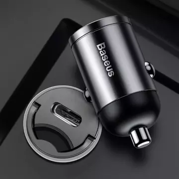 Baseus Tiny Star PPS Mini Smart USB Typ C nabíječka do auta 30W Quick Charge 3.0 PD 3.0 šedá (VCHX-B0G)