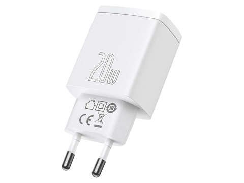 Baseus USB PD QC 3.0 20W Bílá nástěnná nabíječka