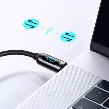 Baseus USB Type C kabel - USB Type C 100W (20V / 5A) Power Delivery s měřičem výkonu obrazovky 2m zelený (CATSK-C06)