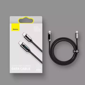 Baseus USB Type C kabel - USB Type C 100W (20V / 5A) Power Delivery s měřičem výkonu obrazovky 2m zelený (CATSK-C06)