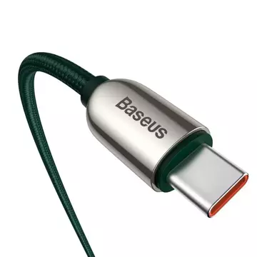 Baseus USB Type C kabel - USB Type C 100W (20V / 5A) Power Delivery s měřičem výkonu obrazovky 2m zelený (CATSK-C06)