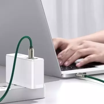 Baseus USB Type C kabel - USB Type C 100W (20V / 5A) Power Delivery s měřičem výkonu obrazovky 2m zelený (CATSK-C06)