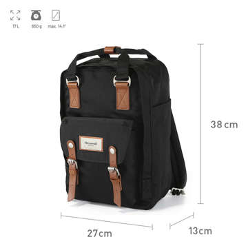 Batoh Himawari Laptop Bag 14.1 Prostorný voděodolný univerzální 17L cestovní batoh Vintage Black &amp; Brown