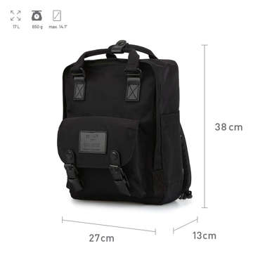 Batoh Himawari taška na notebook 14.1 prostorný voděodolný Universal 17l Travel Backpack Vintage Black