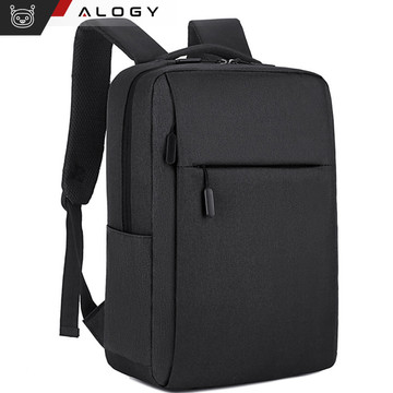 Batoh taška na notebook 15,6" velký voděodolný s USB portem Unisex 41x29x12cm do letadla Alogy Backpack Black