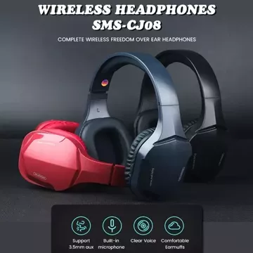 Bezdrátová Bluetooth sluchátka Somostel Gaming Stereo SMS-CJ08 Červená