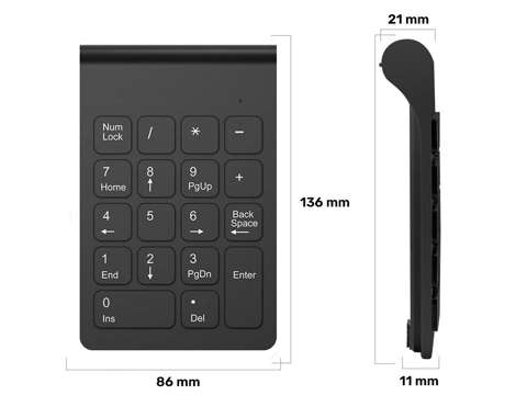 Bezdrátová USB numerická klávesnice pro notebook Alogy Wireless KeyPad