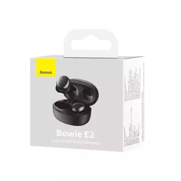 Bezdrátová sluchátka Baseus Bowie E2 TWS Bluetooth 5.2 Vodotěsná IP55 černá (NGTW090001)