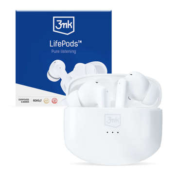 Bezdrátová sluchátka LifePods 3mk s nabíjecím pouzdrem PowerBank bílé