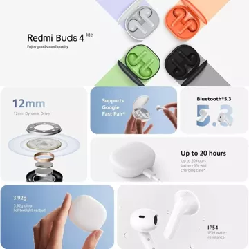 Bezdrátová sluchátka Xiaomi Redmi Buds 4 Lite černá