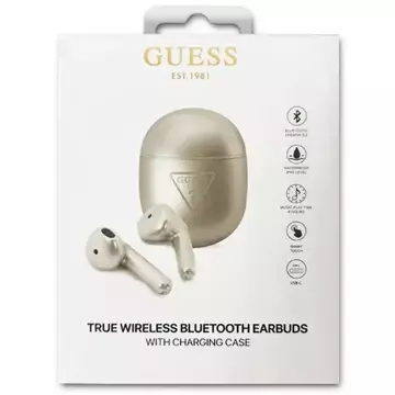 Bluetooth sluchátka Guess GUTWST82TRS TWS dokovací stanice stříbrné/stříbrné Triangle Logo