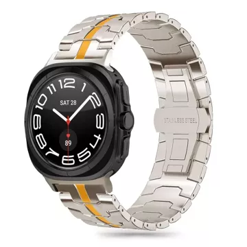 Bransoleta Stainless Line do Samsung Galaxy Watch Ultra (47 mm) titan/oranžová