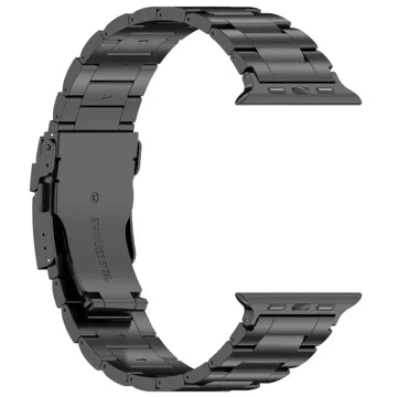 Bransoleta Stainless Pro do Apple Watch 4 /5 /6 /7 /8 /9 /SE /ULTRA 1 /2 (42 / 44 / 45 / 49 mm) Černá