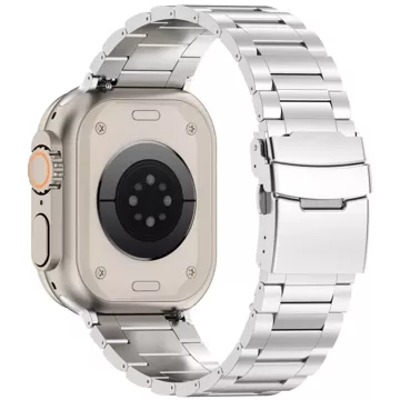 Bransoleta Stainless Pro pro Apple Watch 4 / 5 / 6 / 7 / 8 / 9 / Ultra 1 / 2 (42 / 44 / 45 / 49 mm) Stříbrná