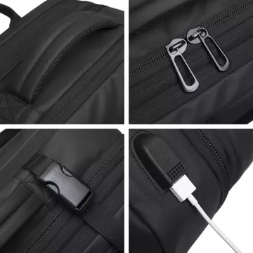 Cestovní batoh Bange BackPack business rozšiřitelný batoh Prostorná taška na 17,3" notebook s USB portem Černá