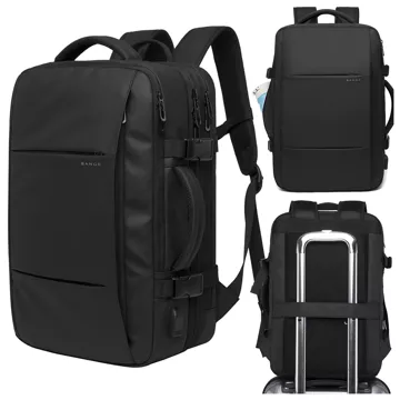 Cestovní batoh Bange BackPack business rozšiřitelný batoh Prostorná taška na 17,3" notebook s USB portem Černá