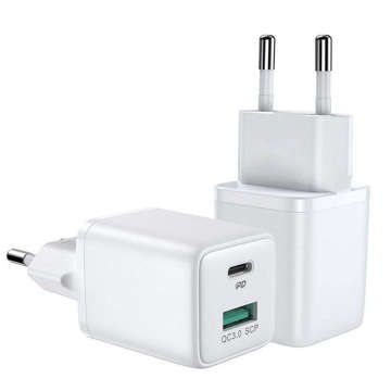 Cestovní nabíječka Joyroom L-QP303 USB USB-C 30W PD QC 3.0 AFC FCP bílá