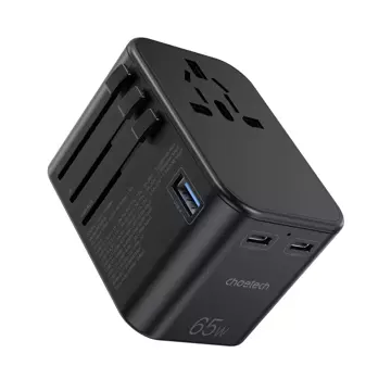 Choetech Fast Universal GaN Travel Charger 2 x USB Type C / USB 65W Power Delivery Černá (PD5009-BK)