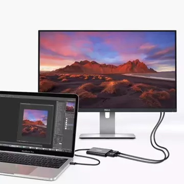 Choetech adaptér USB Type C Thunderbolt 3 (40Gbps) - 2x DisplayPort 4K 60Hz černý (HUB-D03)