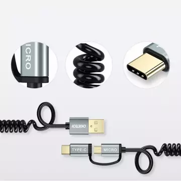 Choetech kabel 2v1 USB - USB typu C / micro USB 1,2 m černý (XAC-0012-101BK)