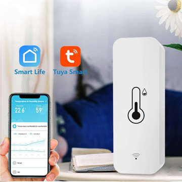 Chytrá sada 2x WiFi Alogy čidlo teploty a vlhkosti Tuya Smart Life Monitor teploměr bílý