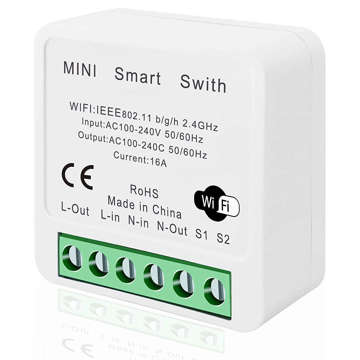 Chytrý WiFi vypínač Alogy mini zapuštěný vypínač Tuya Smart Life 16A chytrý dům bílý