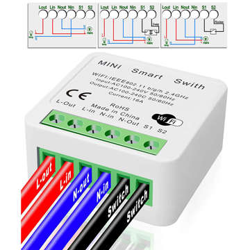 Chytrý WiFi vypínač Alogy mini zapuštěný vypínač Tuya Smart Life 16A chytrý dům bílý