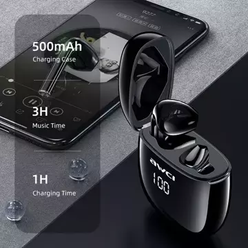 Dokovací stanice pro bezdrátová sluchátka AWEI Bluetooth 5.0 T28P TWS černá