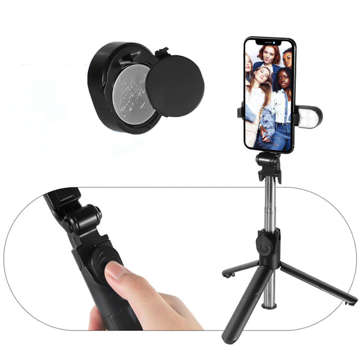 Držák Alogy Wireless Selfie Stick Bluetooth skládací stativ Mini telefon stativ s LED lampou