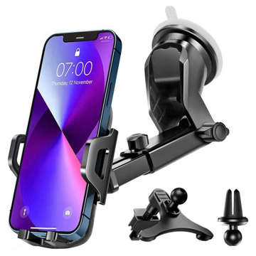 Držák na telefon do auta 3v1 Alogy pro okenní okno pro mřížku palubní desky Cockpit Black