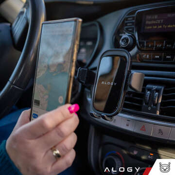 Držák telefonu do auta, okno, mřížka, kokpit, palubní deska, auto, auto, pro 7" telefon Alogy 3v1 Black