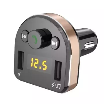 Dudao FM Transmitter Bluetooth nabíječka do auta MP3 3.1 A 2x USB černá (R2Pro černá)