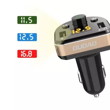 Dudao FM Transmitter Bluetooth nabíječka do auta MP3 3.1 A 2x USB černá (R2Pro černá)