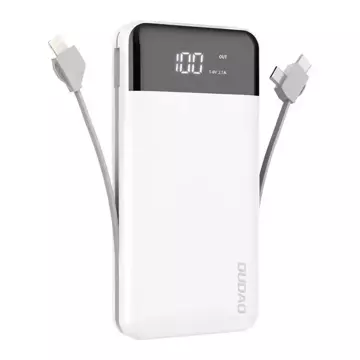 Dudao K1Pro powerbanka 20000mAh s vestavěnými kabely bílá (K1Pro-bílá)